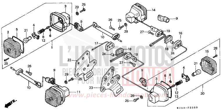 BLINKER (1) von CB1300 Super Bold'or ABS CANDY ALAMOANA RED-U (R124CU) von 1982